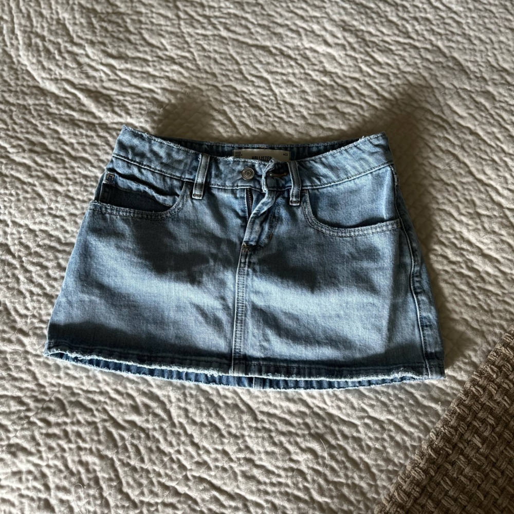 Hollister Light Blue Denim Mini Skirt